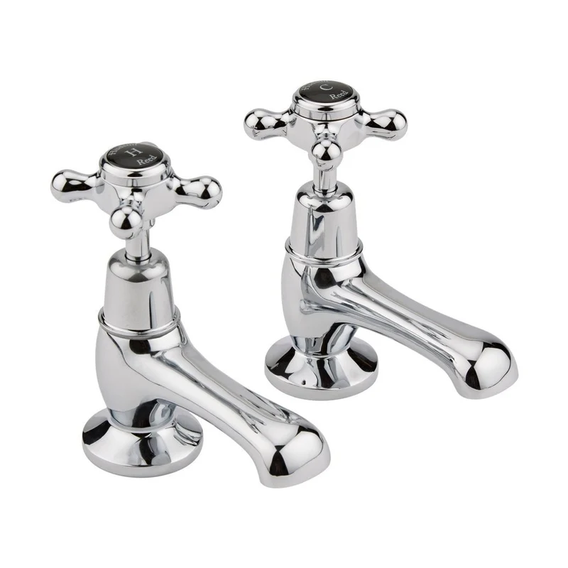 Hudson Reed Topaz Basin Taps Trad Chrome Brass 141x66x119mm - BC401DX