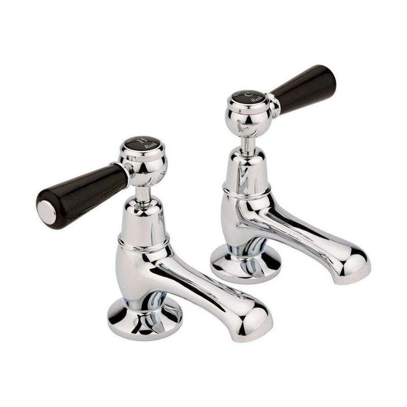 Hudson Reed Topaz Basin Taps Trad Chrome Brass 122x66x119mm - BC401DL