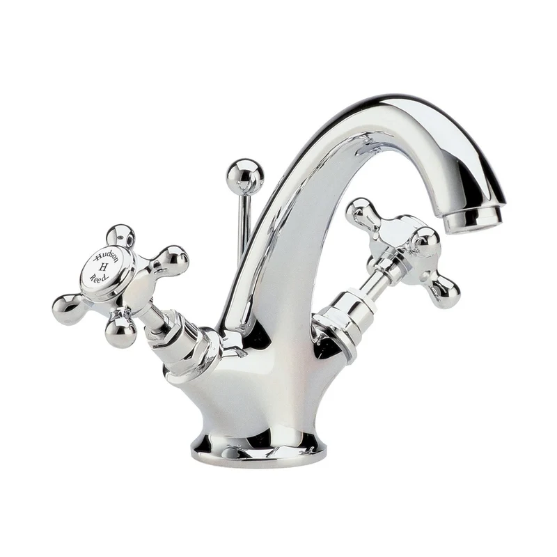 Hudson Reed Topaz Mono Basin Mixer Trad Chrome Brass 176x214x185mm - BC305HX