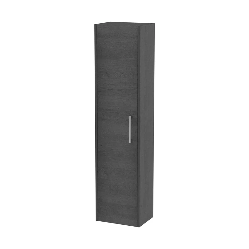 Hudson Reed Juno Wall Hung 350mm Tall Unit Contemp Graphite Grey Woodgrain MFC Textured Woodgrain 1433x350x255mm