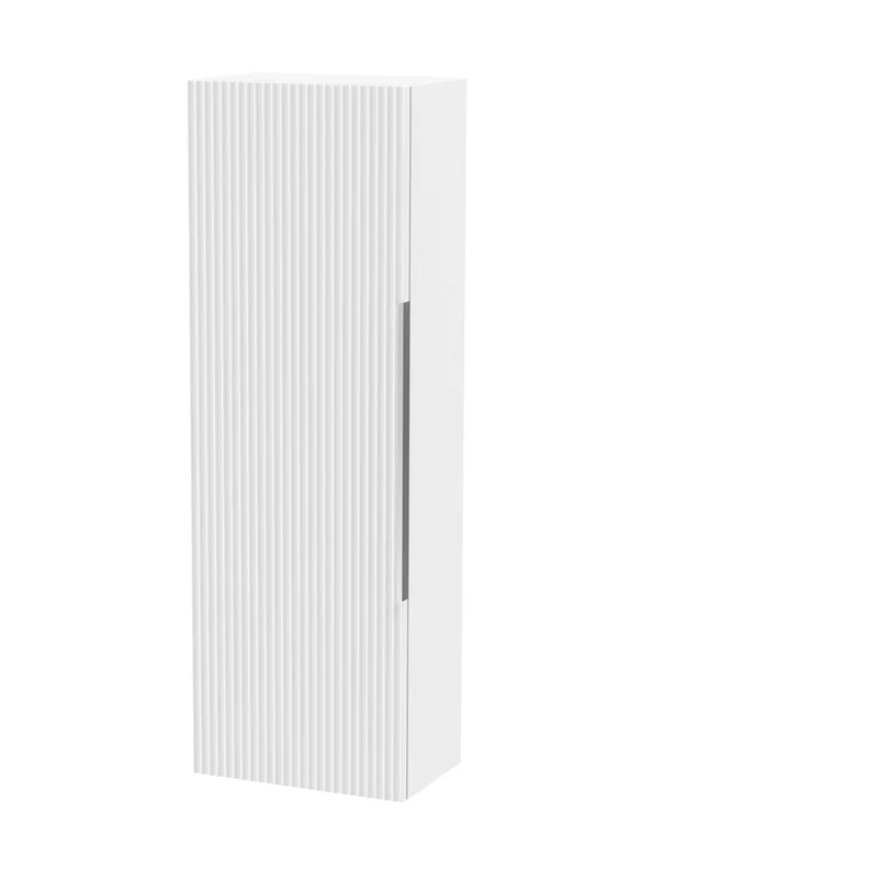 Hudson Reed Fluted 400mm Tall Unit Contemp Satin White MFC Painted Gloss 1200x400x253mm