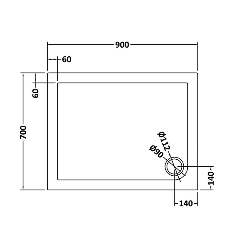 Hudson Reed Rectangular Trays Rectangular Shower Tray 900 X 700mm Contemp Grey Slate Acrylic Capped Abs Caco3 And Pu