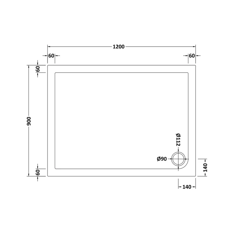 Hudson Reed Rectangular Trays Rectangular Shower Tray 1200 X 900mm Contemp White Acrylic Capped Abs Caco3 And Pu
