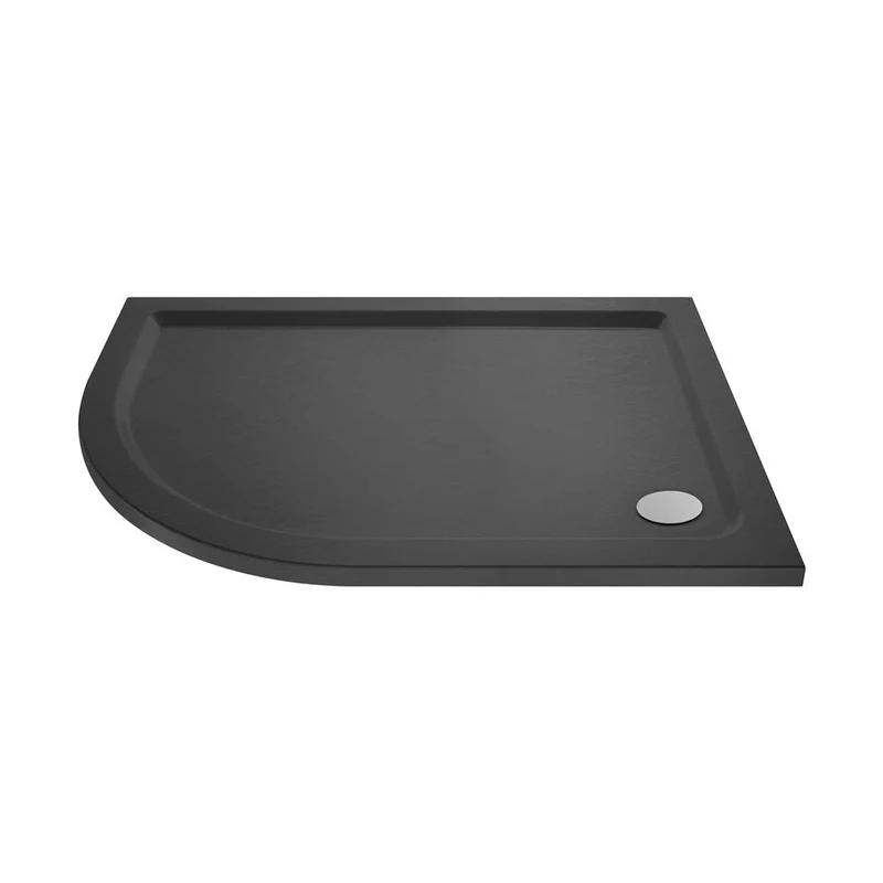 Hudson Reed Offset Quadrant Trays Offset Quadrant Shower Tray Lh 1200 X 800mm Contemp Grey Slate Acrylic Capped Abs Caco3 And Pu