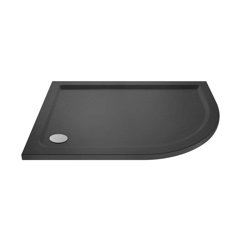 Hudson Reed Offset Quadrant Trays Offset Quadrant Shower Tray Rh 1000 X 900mm Contemp Grey Slate Acrylic Capped Abs Caco3 And Pu