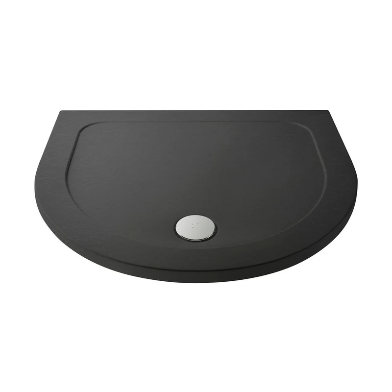 Hudson Reed D Shape Trays D Shaped Shower Tray Contemp Grey Slate Acrylic Capped Abs Caco3 And Pu