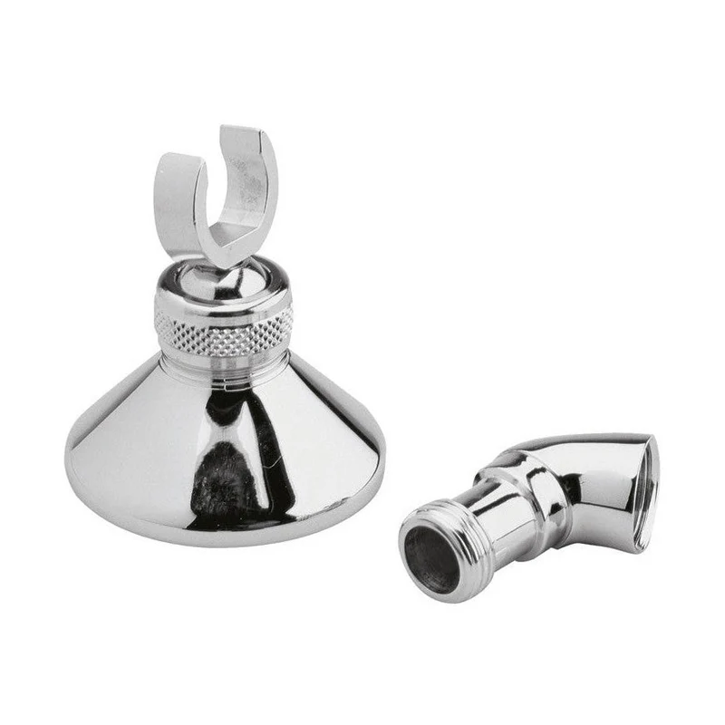 Hudson Reed Shower Parts Wall Bracket & Elbow Trad Chrome Brass 64x64x34mm