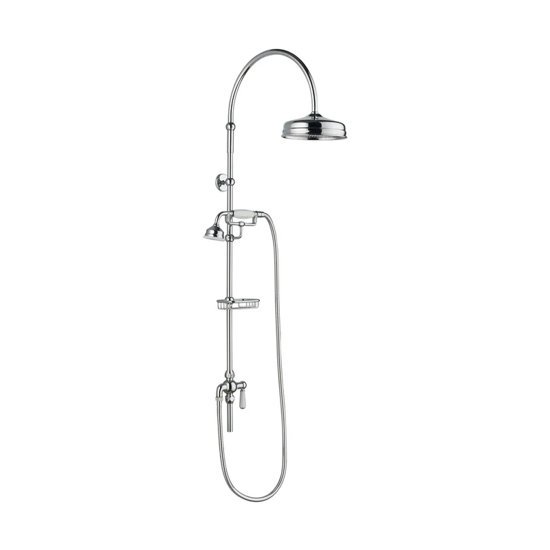 Hudson Reed Rigid Riser Kits Deluxe Grand Rigid Riser Kit Trad Chrome Brass 1460x200x470mm