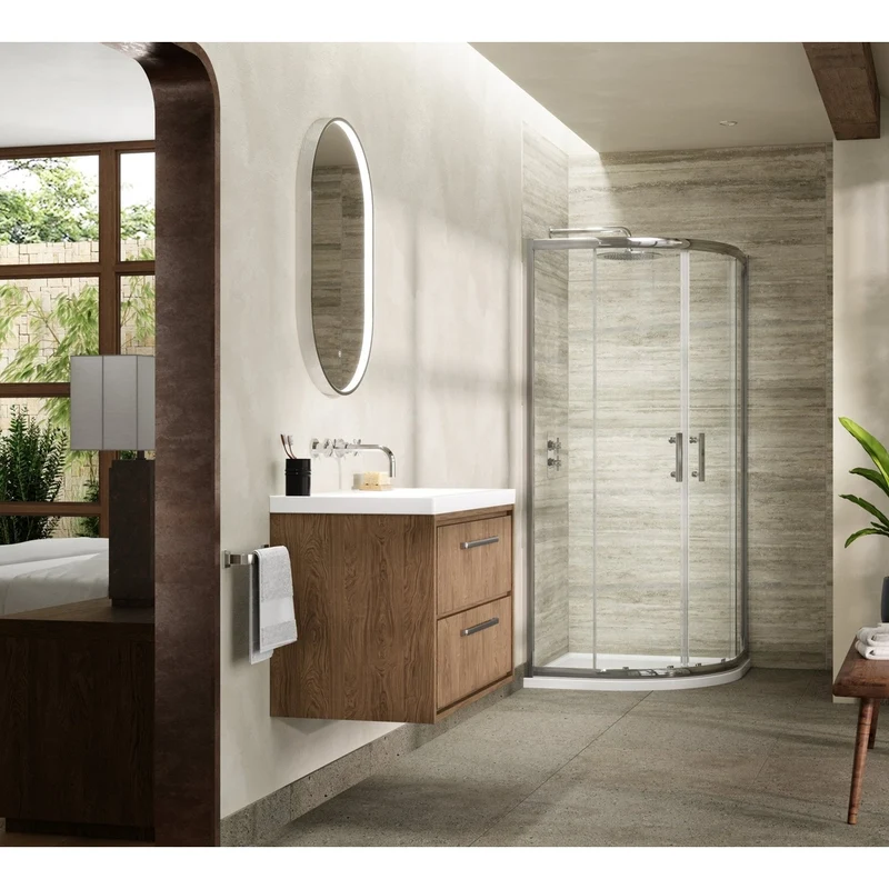 Hudson Reed Pacific 900mm Quadrant Contemp Chrome Aluminium,metal 1850x880x880mm - AQU9