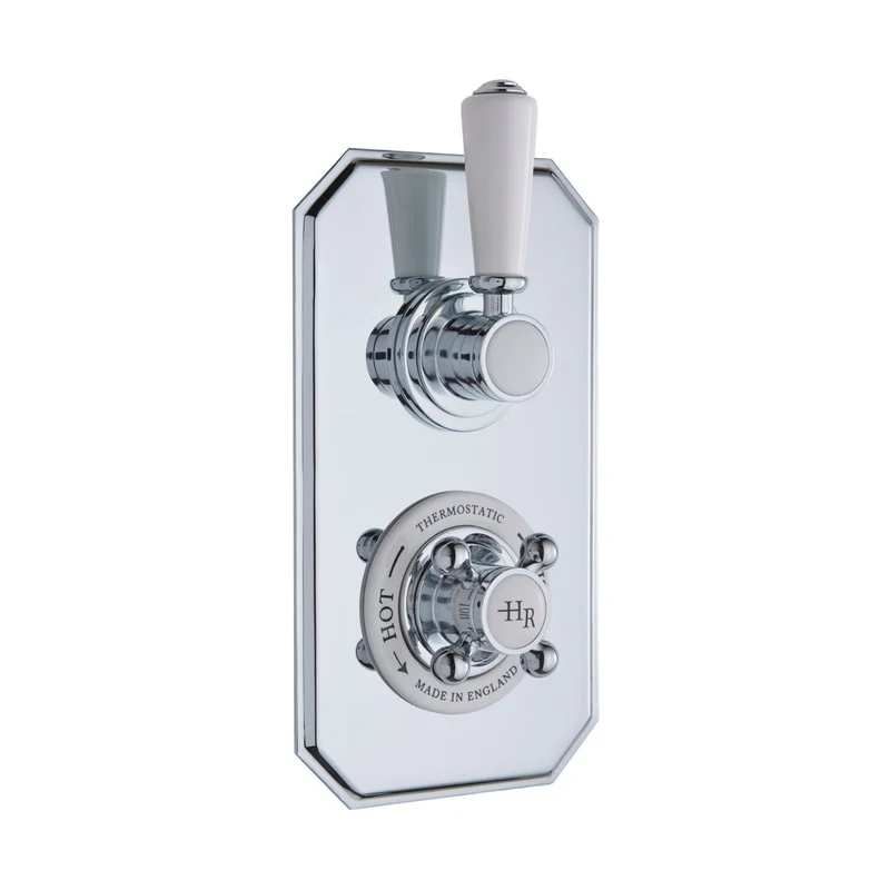 Hudson Reed Topaz Twin Concealed Shower Valve With Diverter Trad Chrome Brass Abs 230x120x135mm - TSVT004