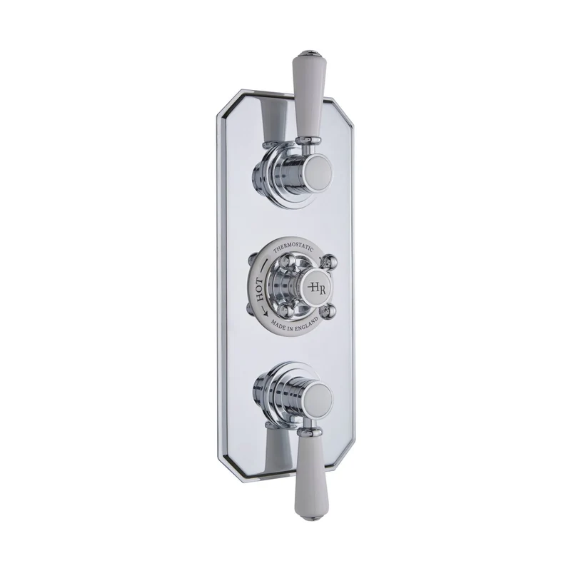 Hudson Reed Topaz Triple Thermostatic Shower Valve Trad Chrome Brass Abs 320x120x135mm
