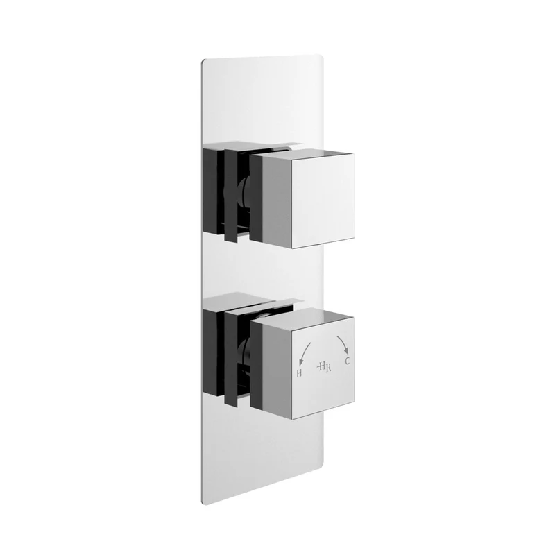 Hudson Reed 1 Outlet Valves Twin Valve Contemp Chrome Brass Abs 215x80x136mm - SQRTW01