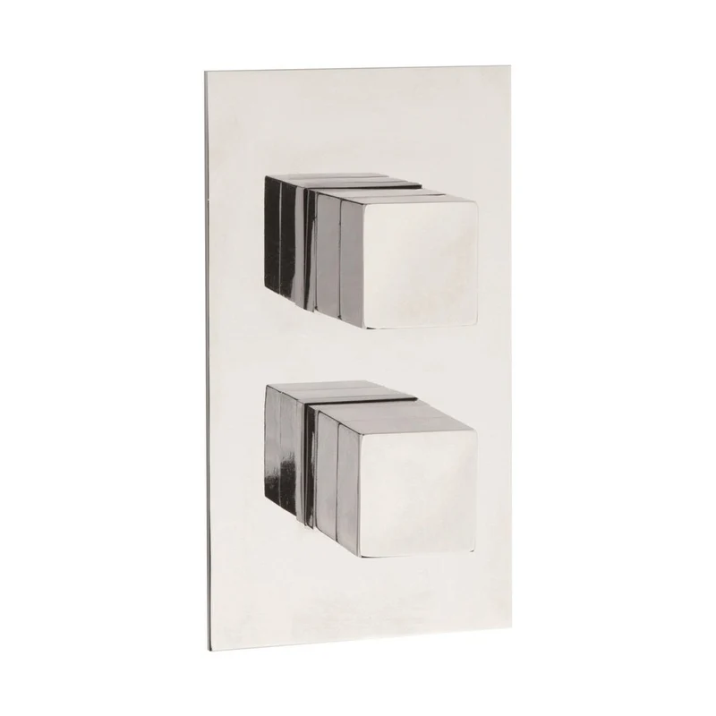 Hudson Reed 1 Outlet Valves Twin Thermostatic Shower Valve Contemp Chrome Brass Abs 215x120x135mm - SQR3210
