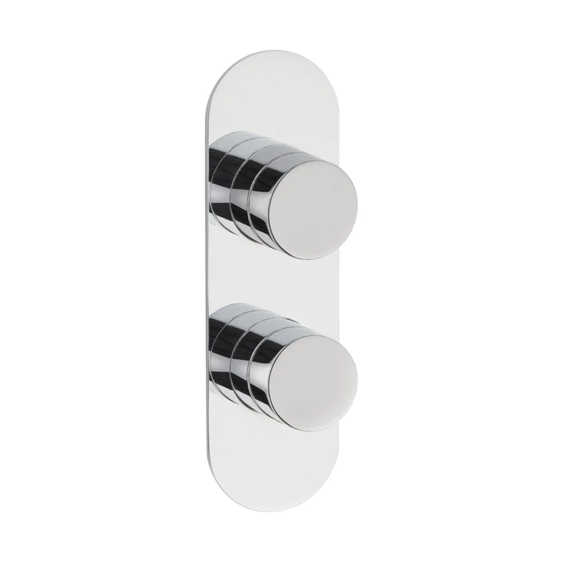 Hudson Reed 1 Outlet Valves Twin Thermostatic Shower Valve Contemp Chrome Brass Abs 215x120x135mm - RND3210
