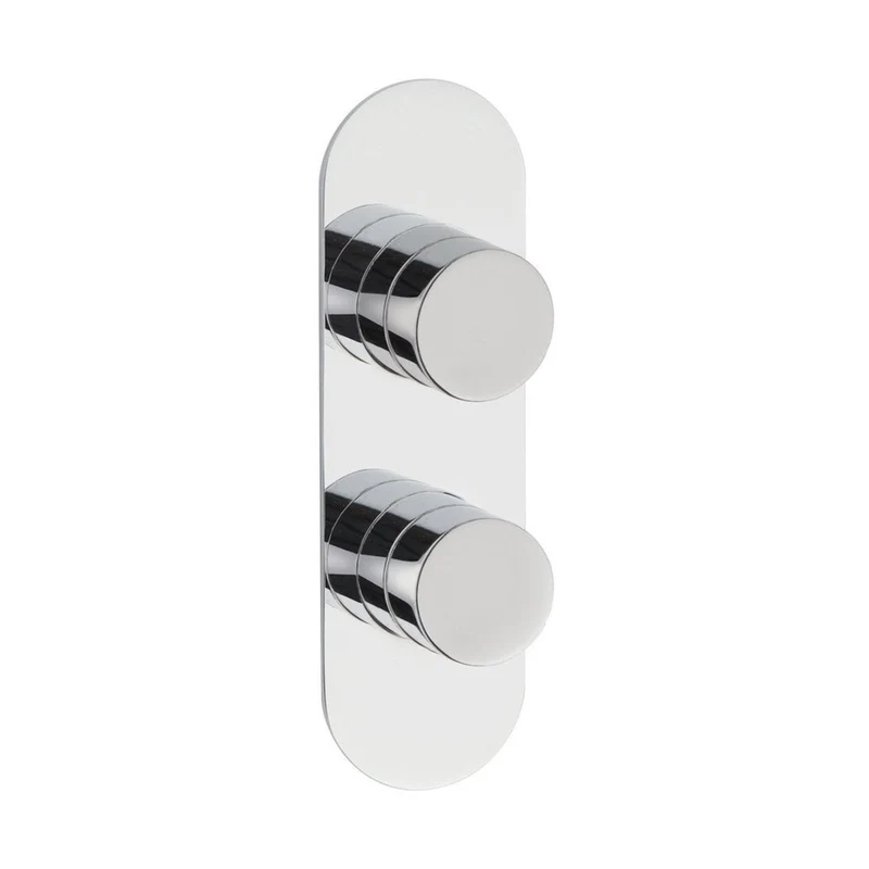Hudson Reed 2 Outlet Valves Twin Thermostatic Shower Valve With Diverter Contemp Chrome Brass Abs 220x67x135mm