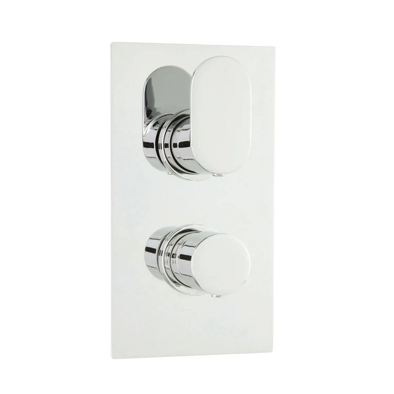 Hudson Reed 1 Outlet Valves Twin Thermostatic Shower Valve Contemp Chrome Brass Abs 215x120x135mm - REI3610