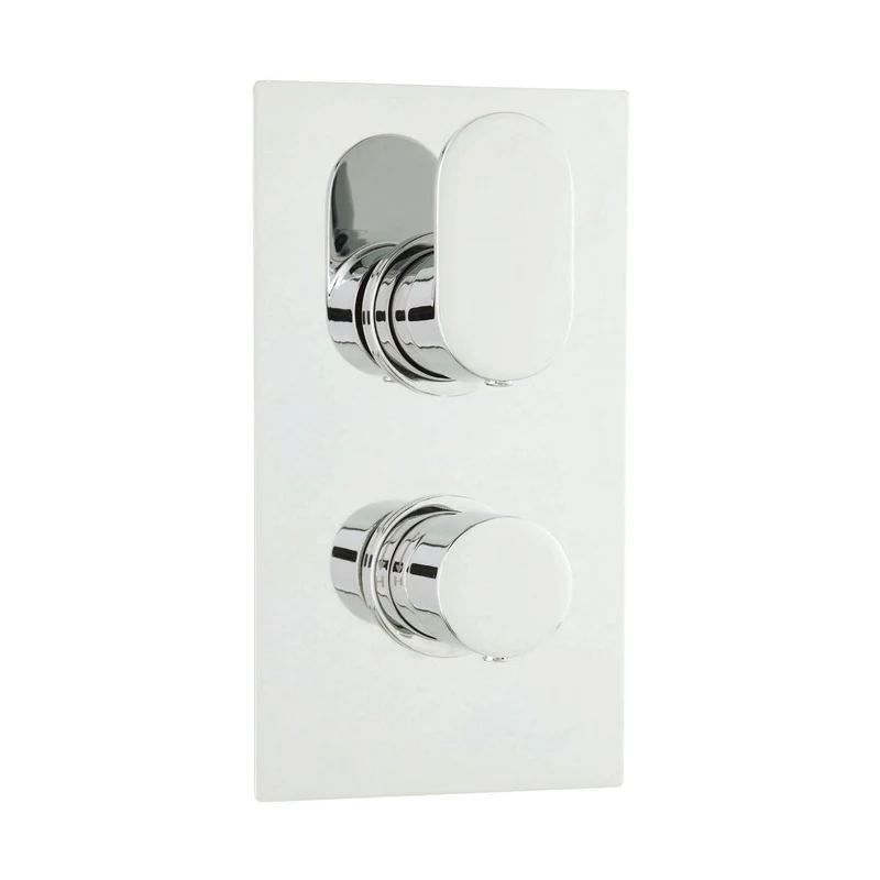 Hudson Reed 2 Outlet Valves Twin Valve With Diverter Contemp Chrome Brass Abs 215x120x135mm