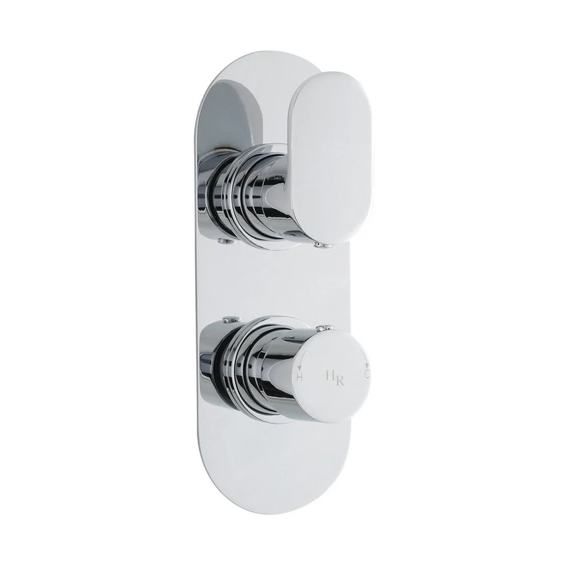 Hudson Reed 2 Outlet Valves Twin Valve With Diverter Contemp Chrome Brass Abs 215x80x136mm - REI3407