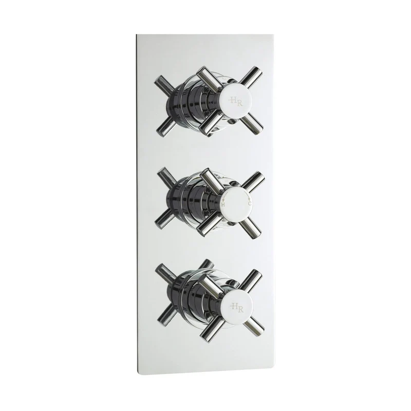 Hudson Reed Tec Crosshead Triple Thermostatic Shower Valve With Diverter Contemp Chrome Brass Abs 280x120x136mm