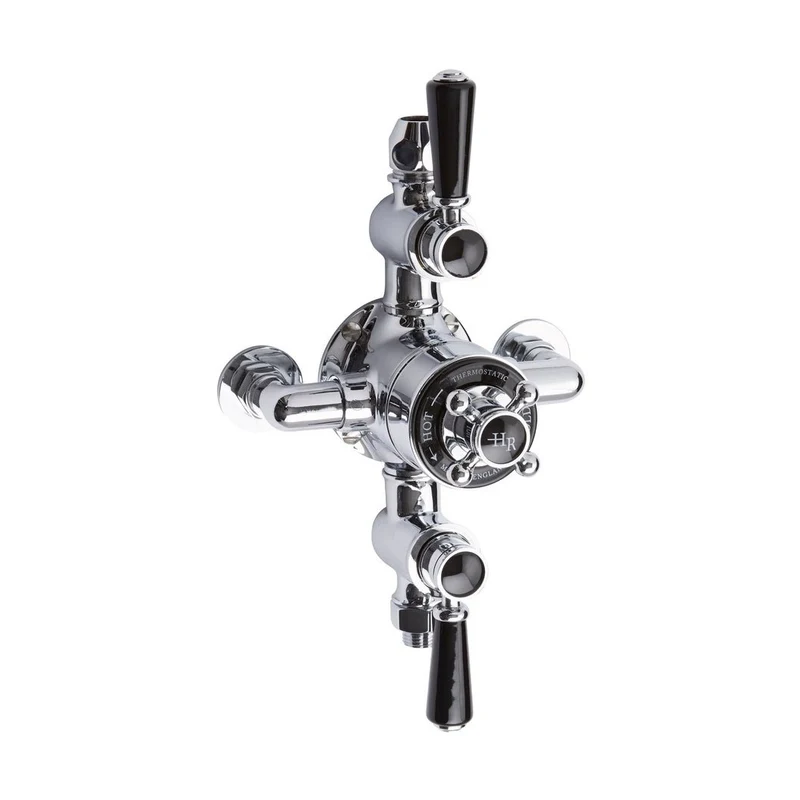 Hudson Reed Topaz Triple Exposed Shower Valve Trad Chrome Brass 332x195x135mm