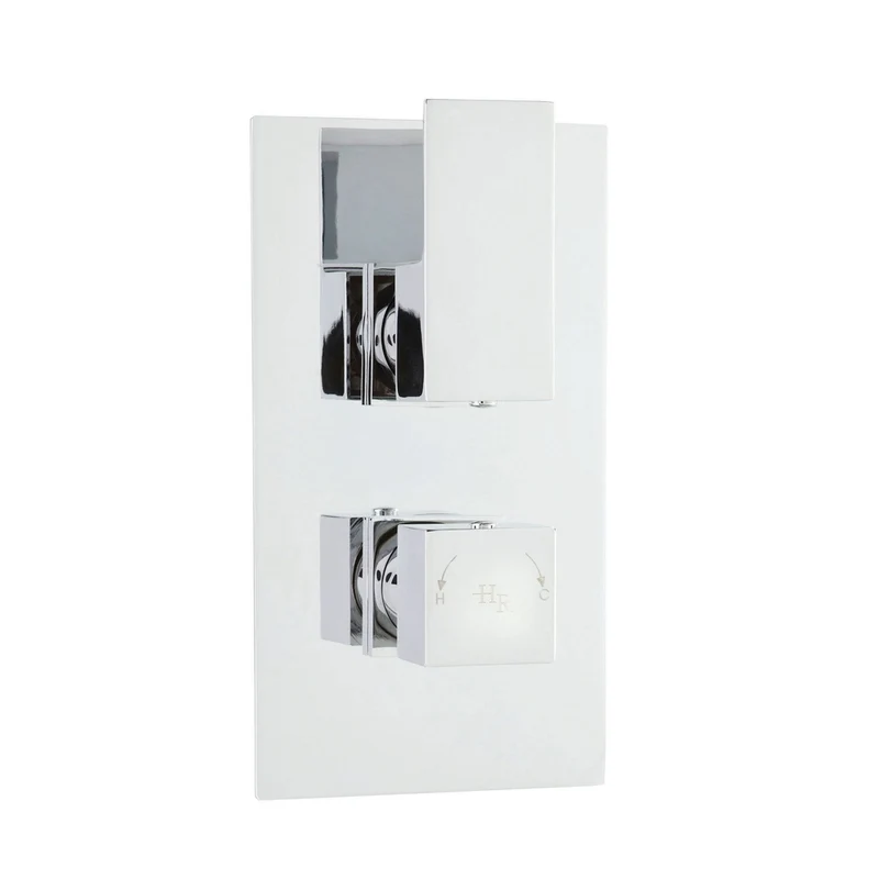 Hudson Reed 2 Outlet Valves Twin Thermostatic Shower Valve With Diverter Contemp Chrome Brass Abs 215x120x135mm - ART3207