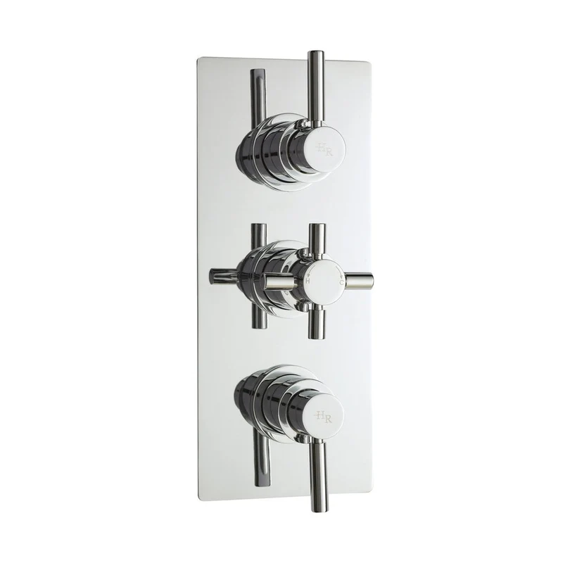 Hudson Reed Tec Pura Triple Thermostatic Shower Valve With Diverter Contemp Chrome Brass Abs 280x80x136mm