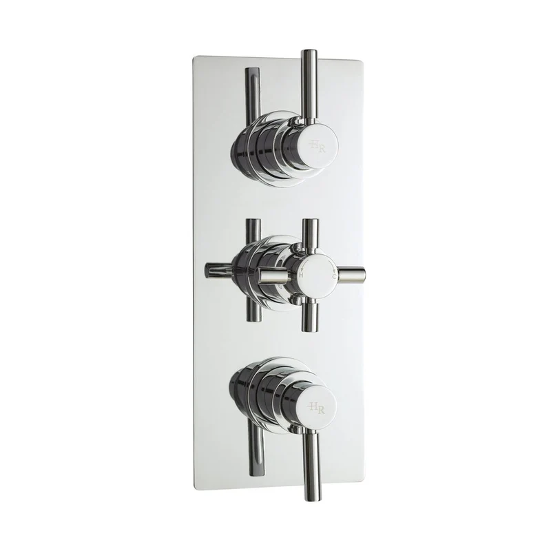 Hudson Reed Tec Pura Triple Thermostatic Shower Valve Contemp Chrome Brass Abs 280x80x136mm