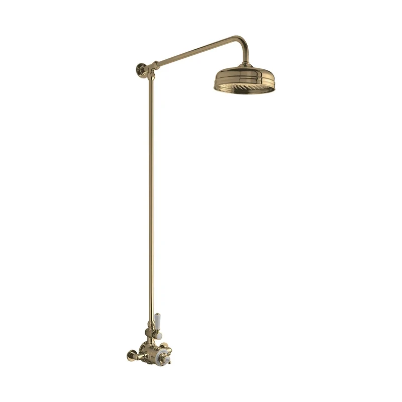 Hudson Reed Exposed Valve Sets Wall Mounted Thermostatic Shower Valve & Kit Trad Brushed Brass Brass - A8120