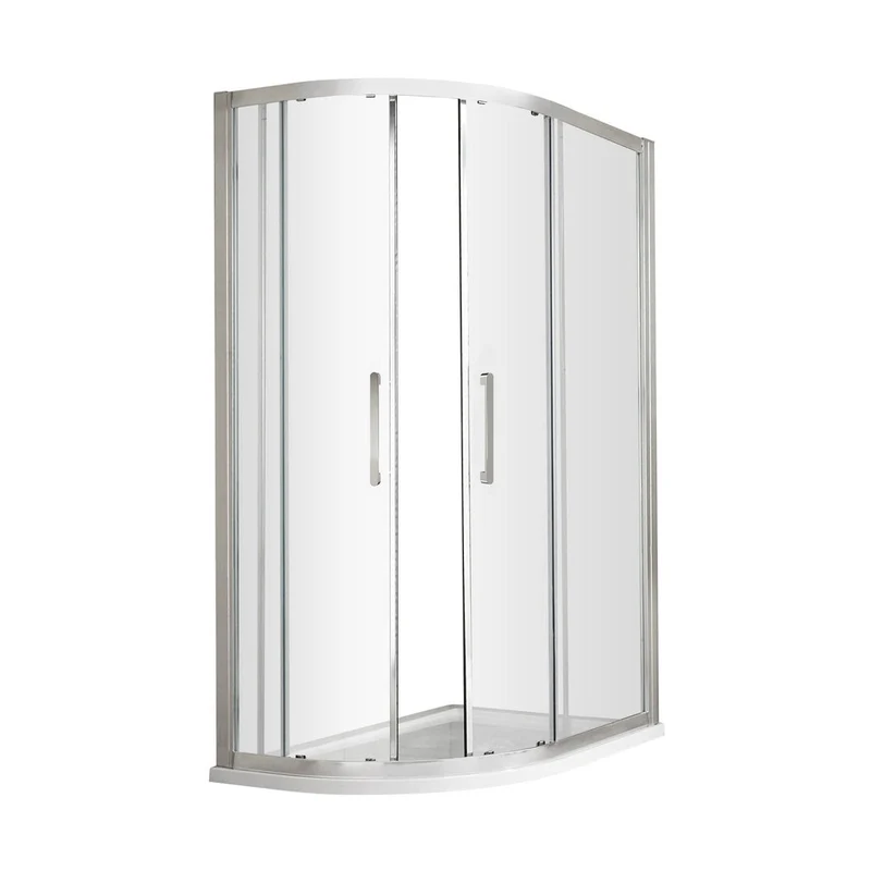 Hudson Reed Apex 900 X 800mm Offset Quadrant Contemp Chrome Aluminium,metal 1900x780x880mm - M9080QH4