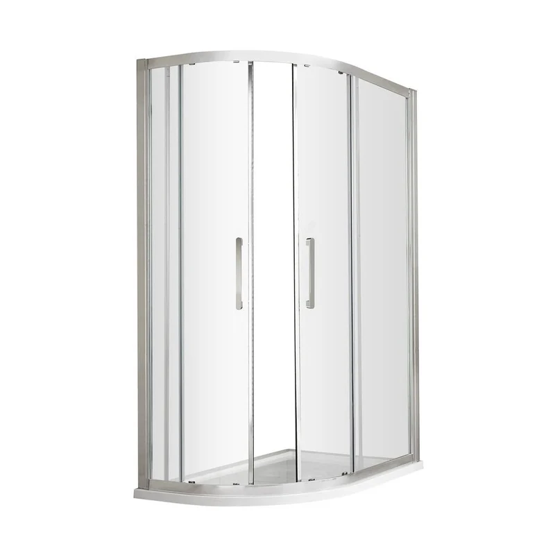 Hudson Reed Apex 1200 X 900mm Offset Quadrant Contemp Chrome Aluminium,metal 1900x1180x880mm - M1290QH4