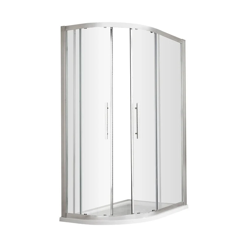 Hudson Reed Apex 1200 X 900mm Offset Quadrant Contemp Chrome Aluminium,metal 1900x1180x880mm - M1290Q-E8