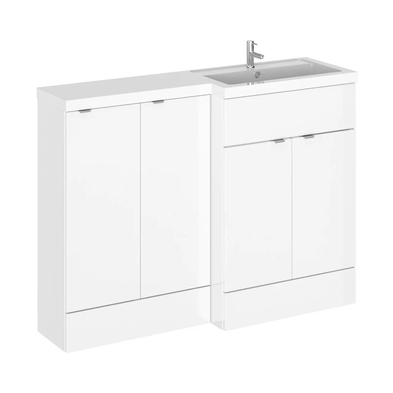 Hudson Reed Fusion 1200mm Right Hand Combination Contemp Gloss White MFC Painted Gloss 904x1205x360mm - CBI112