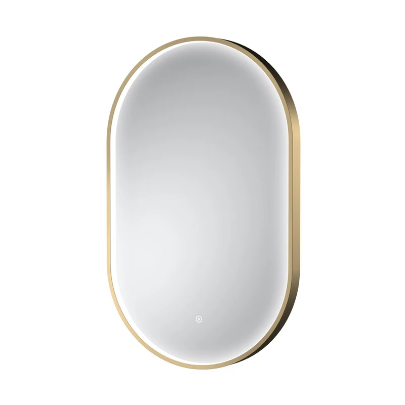 Hudson Reed Columba Brushed Brass Frame Led Mirror - 800 X 500mm Contemp Aluminium 800x500x47mm