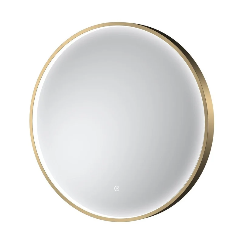 Hudson Reed Mensa Brushed Brass Frame Led Mirror - 600mm Contemp Aluminium 600x600x47mm