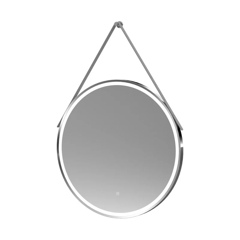 Hudson Reed Framed Led Touch Sensor Mirrors 800mm Round Illuminated Mirror Contemp Chrome Aluminium 800x800x40mm