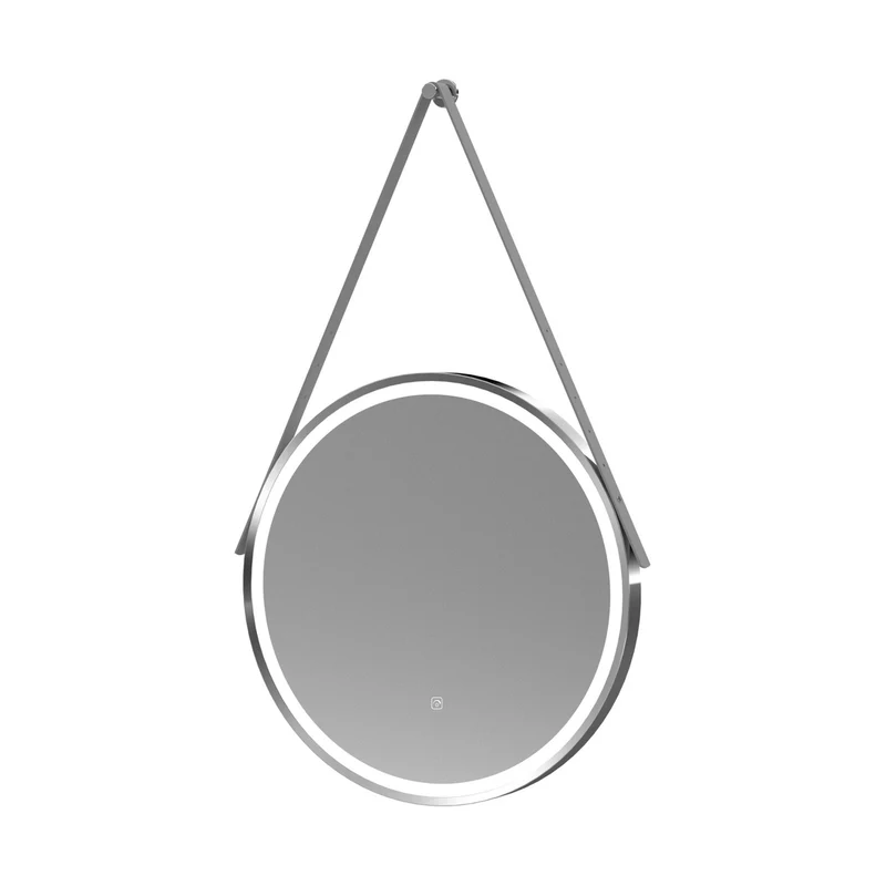 Hudson Reed Framed Led Touch Sensor Mirrors 600mm Round Illuminated Mirror Contemp Chrome Aluminium 600x600x40mm