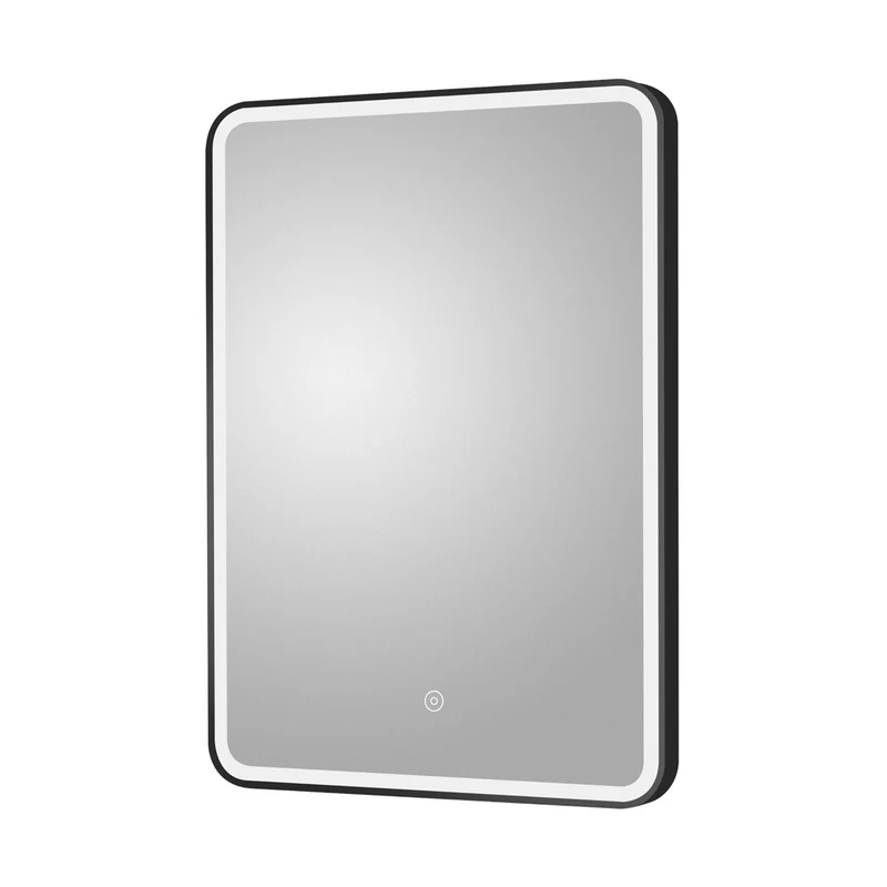 Hudson Reed Framed Led Touch Sensor Mirrors 700 X 500 Black Framed Mirror Contemp Matt Black Aluminium 700x500x40mm