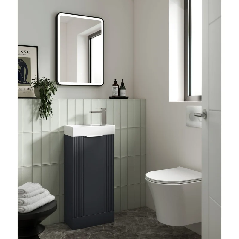 Hudson Reed Framed Led Touch Sensor Mirrors 700 X 500 Black Framed Mirror Contemp Matt Black Aluminium 700x500x40mm