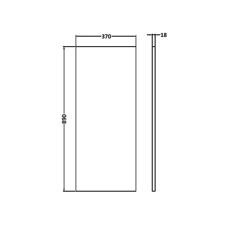Hudson Reed Fusion Decorative End Panel Contemp Gloss Grey MFC Painted Gloss 864x370x18mm