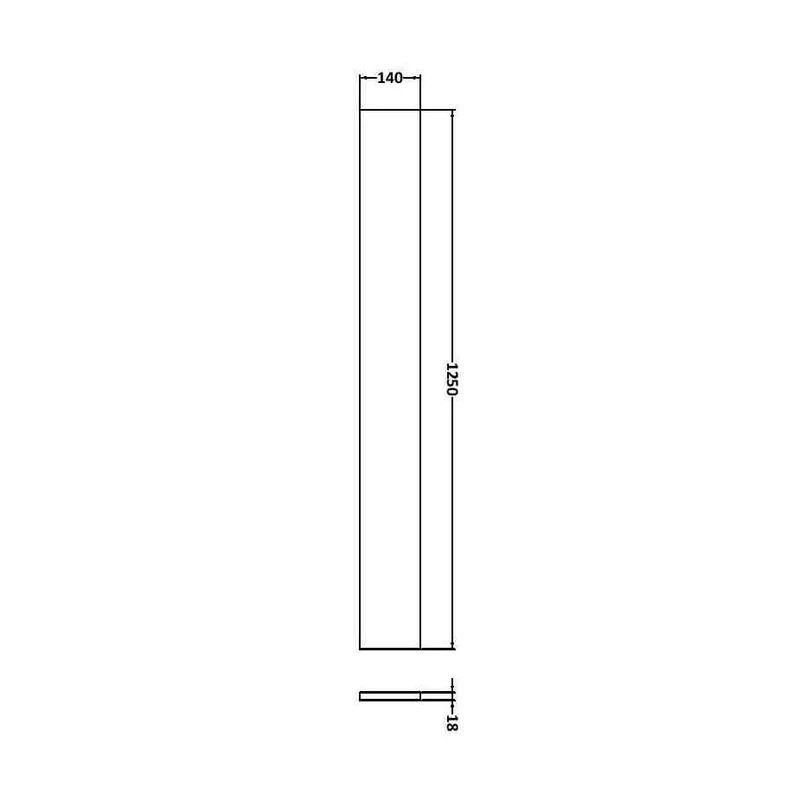Hudson Reed Fusion 1250mm Plinth Contemp Gloss Grey MFC Painted Gloss 1250x145x18mm