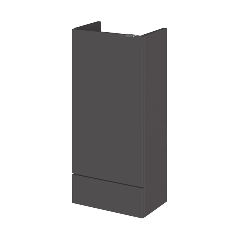 Hudson Reed Fusion 400mm Base Unit - Compact Contemp Gloss Grey MFC Painted Gloss 864x400x255mm