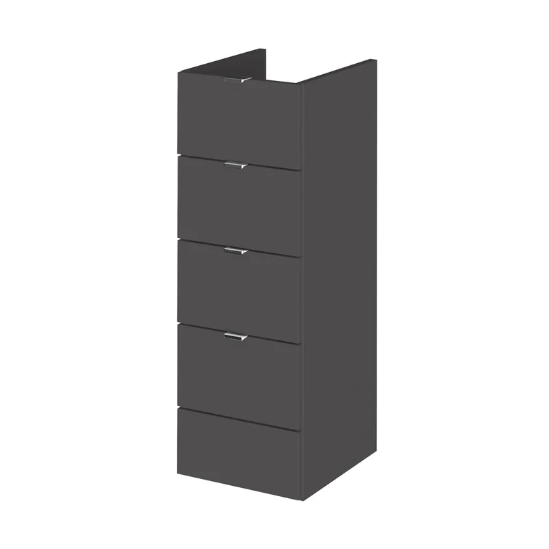 Hudson Reed Fusion 300mm Drawer Unit Contemp Gloss Grey MFC Painted Gloss 864x300x355mm