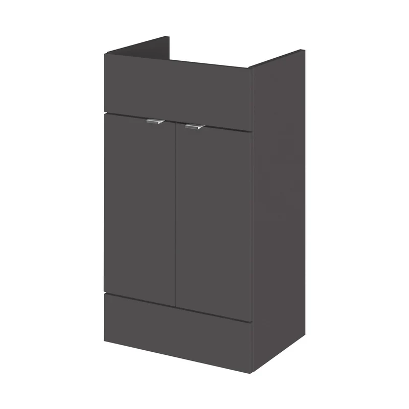 Hudson Reed Fusion 500mm Vanity Unit Contemp Gloss Grey MFC Painted Gloss 864x500x355mm