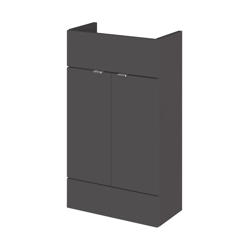Hudson Reed Fusion 500mm Vanity Unit - Compact Contemp Gloss Grey MFC Painted Gloss 864x500x255mm