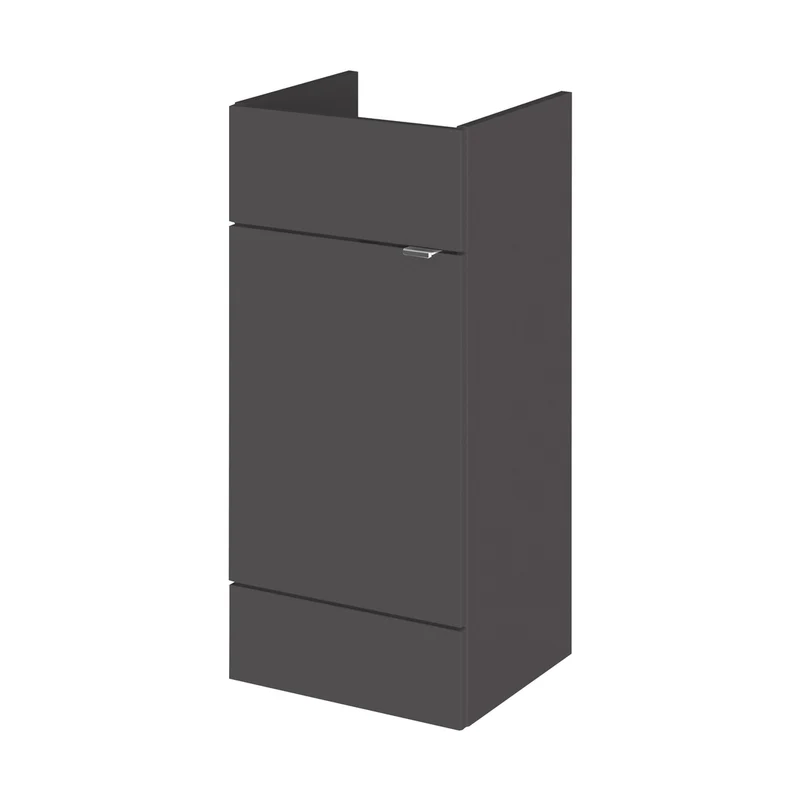 Hudson Reed Fusion 400mm Vanity Unit Contemp Gloss Grey MFC Painted Gloss 864x400x355mm