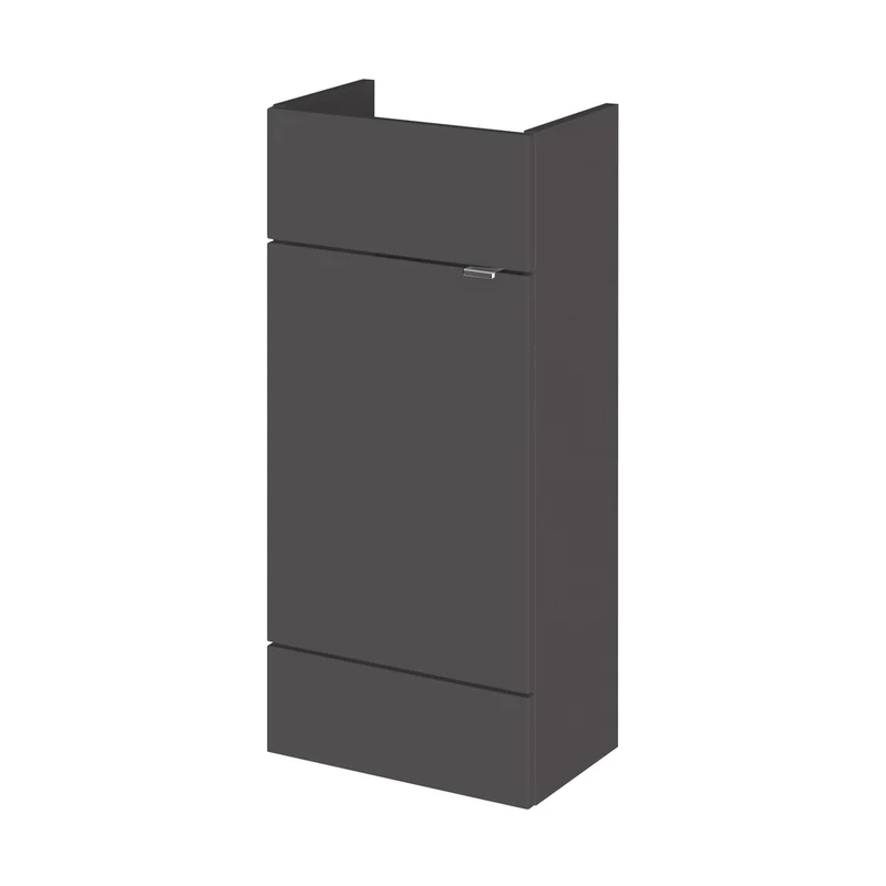 Hudson Reed Fusion 400mm Vanity Unit - Compact Contemp Gloss Grey MFC Painted Gloss 864x400x255mm
