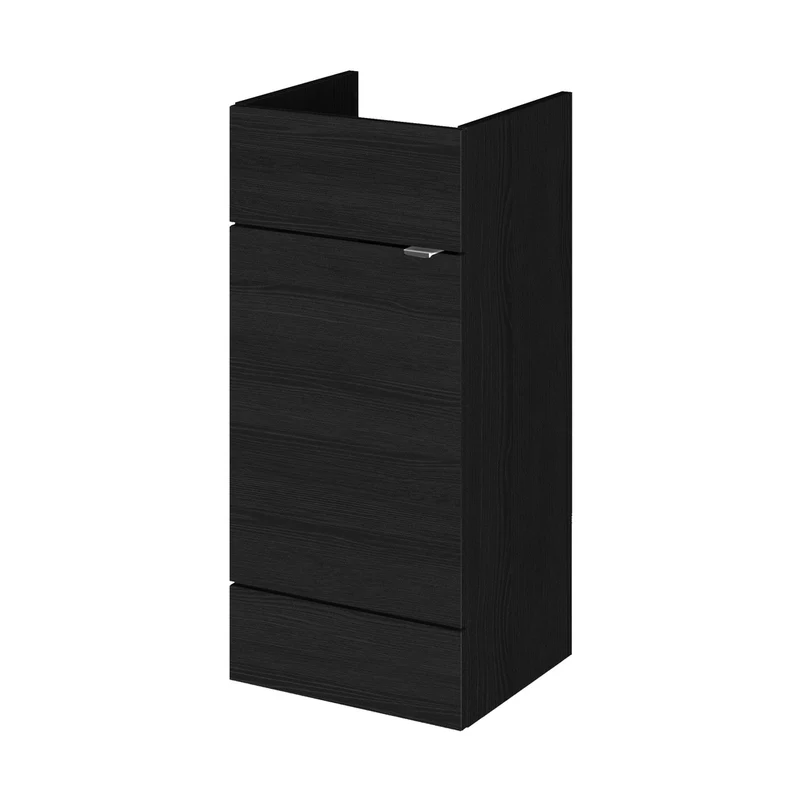 Hudson Reed Fusion 400mm Vanity Unit Contemp Charcoal Black MFC Textured Woodgrain 864x400x355mm