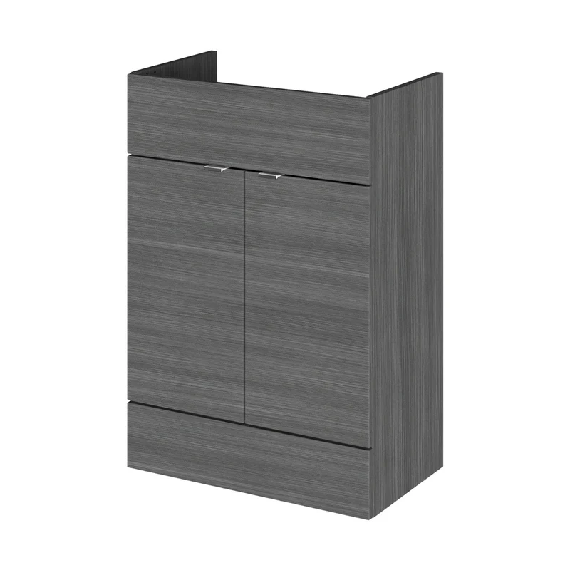 Hudson Reed Fusion 600mm Vanity Unit Contemp Anthracite Woodgrain MFC Textured Woodgrain 864x600x355mm