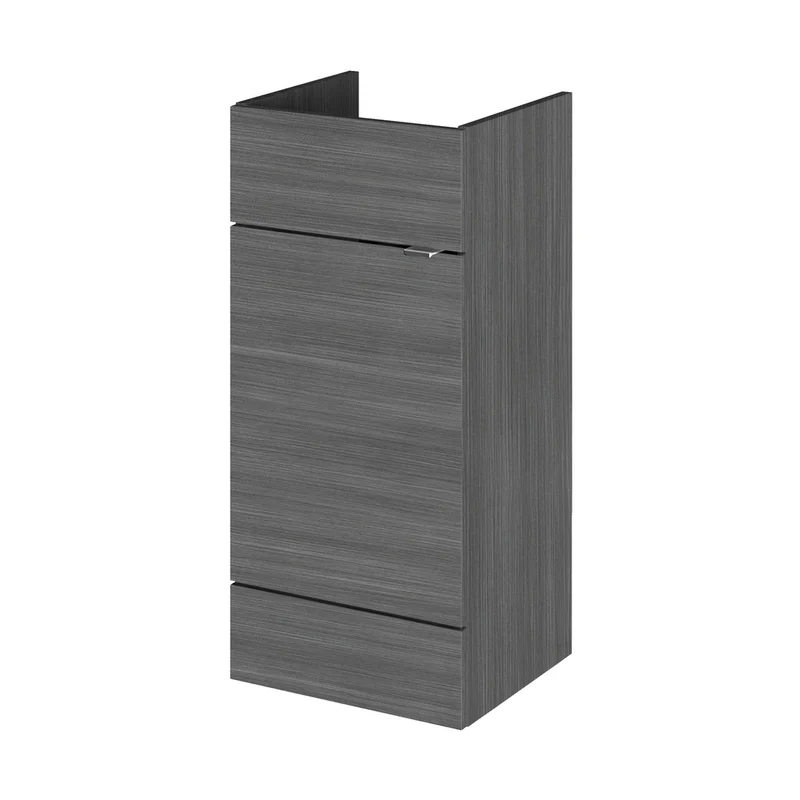 Hudson Reed Fusion 400mm Vanity Unit Contemp Anthracite Woodgrain MFC Textured Woodgrain 864x400x355mm