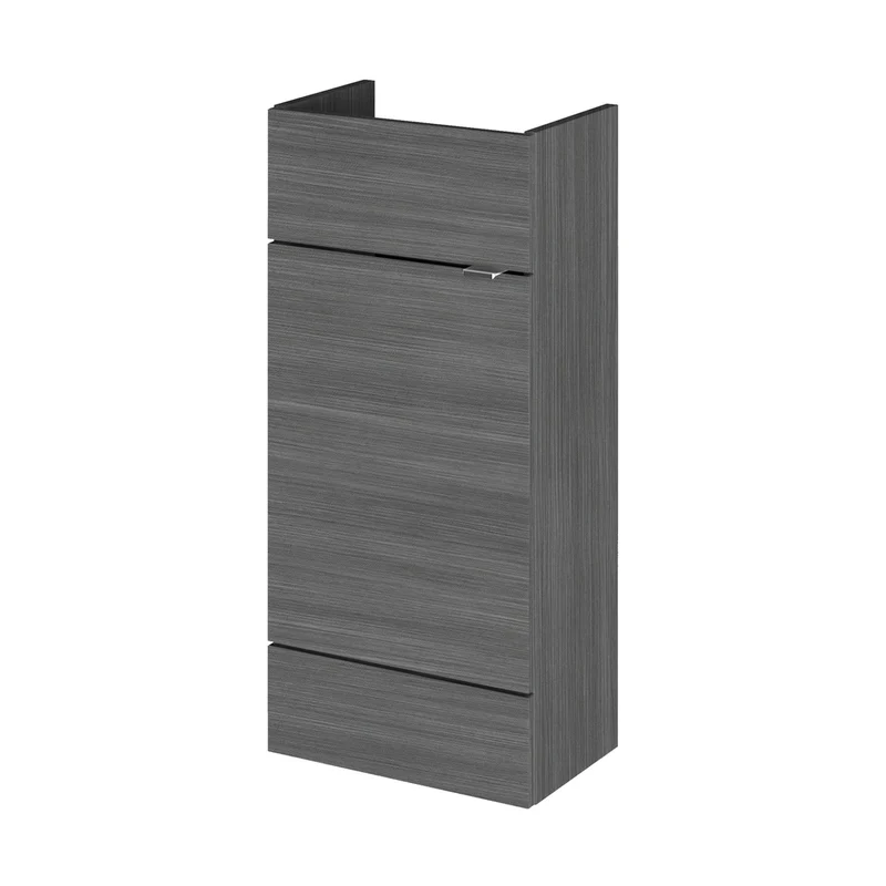 Hudson Reed Fusion 400mm Vanity Unit - Compact Contemp Anthracite Woodgrain MFC Textured Woodgrain 864x400x255mm